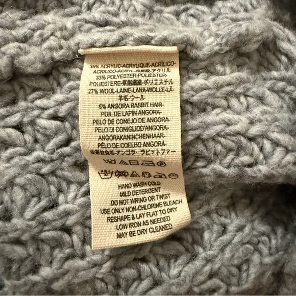 FREE PEOPLE Breeze Wool / Angora Rabbit Hair Blend Chunky Cardigan Size L - Picture 13 of 13